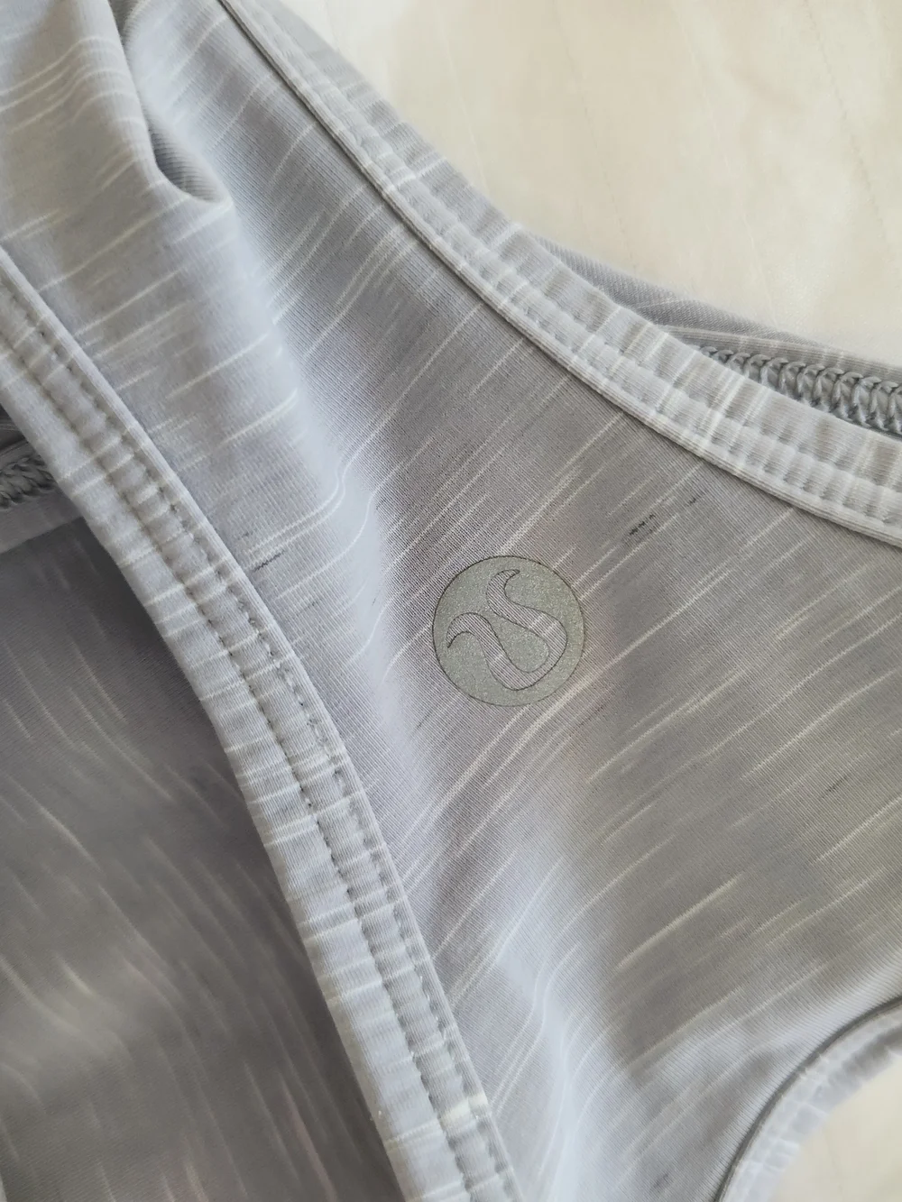 lululemon athletica Light Gray High-Neck Cropped Tank